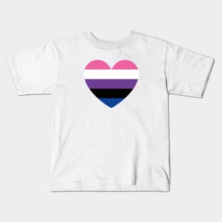 LGBT | Genderfluid Pride Flag Heart Kids T-Shirt